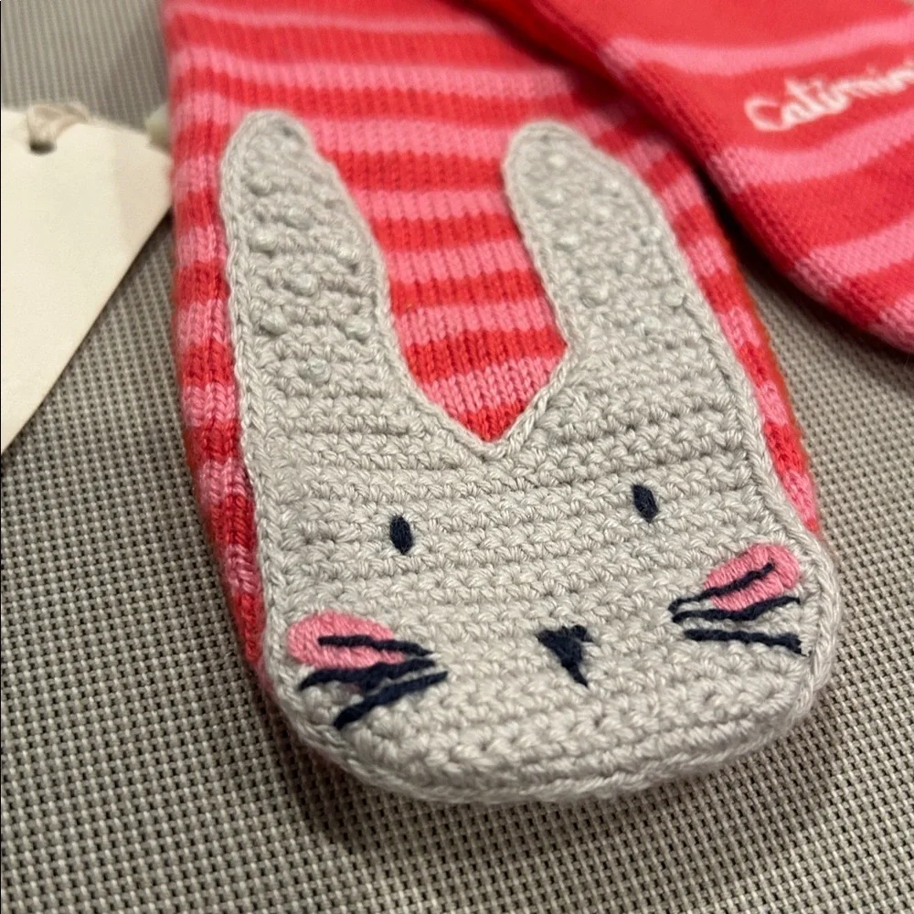 Catimini Red and Pink Bunny Toddler Scarf